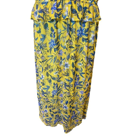 Sam Edelman Sheer Yellow Layered Floral Dress Size 10 - Picture 13 of 16